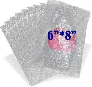 100Pack 6x8 Inch Bubble Out Bags Bubble Pouches Wrap Cushioning Packaging Bags, Double-Side Premium Small Bubble Out Pouch for Moving, Shipping, and Storage