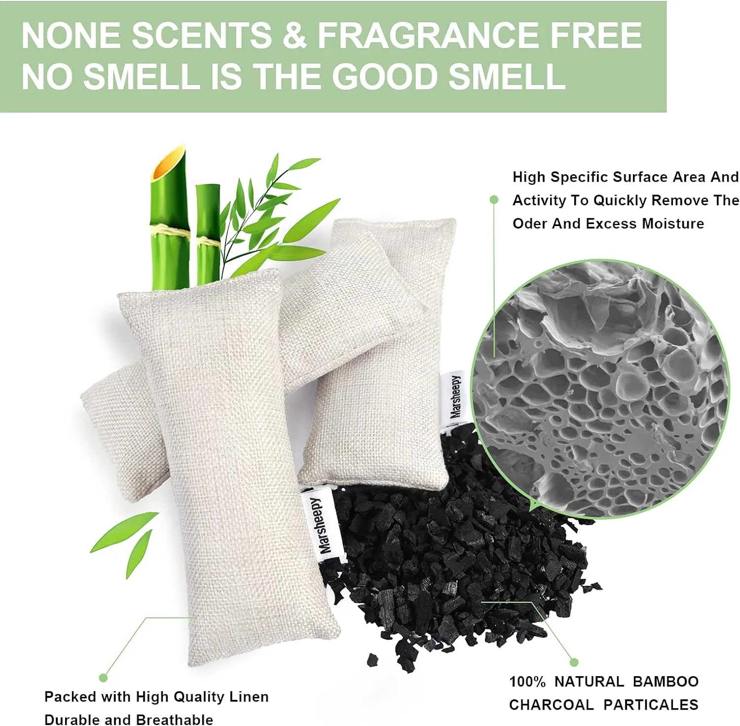 12 Pack Bamboo Charcoal Shoe Deodorizer Bags，Shoe Odor Eliminator,Charcoal Air Purifying Bags, Activated Charcoal Odor Absorber for Gym Bag, Car, Pet, Closet