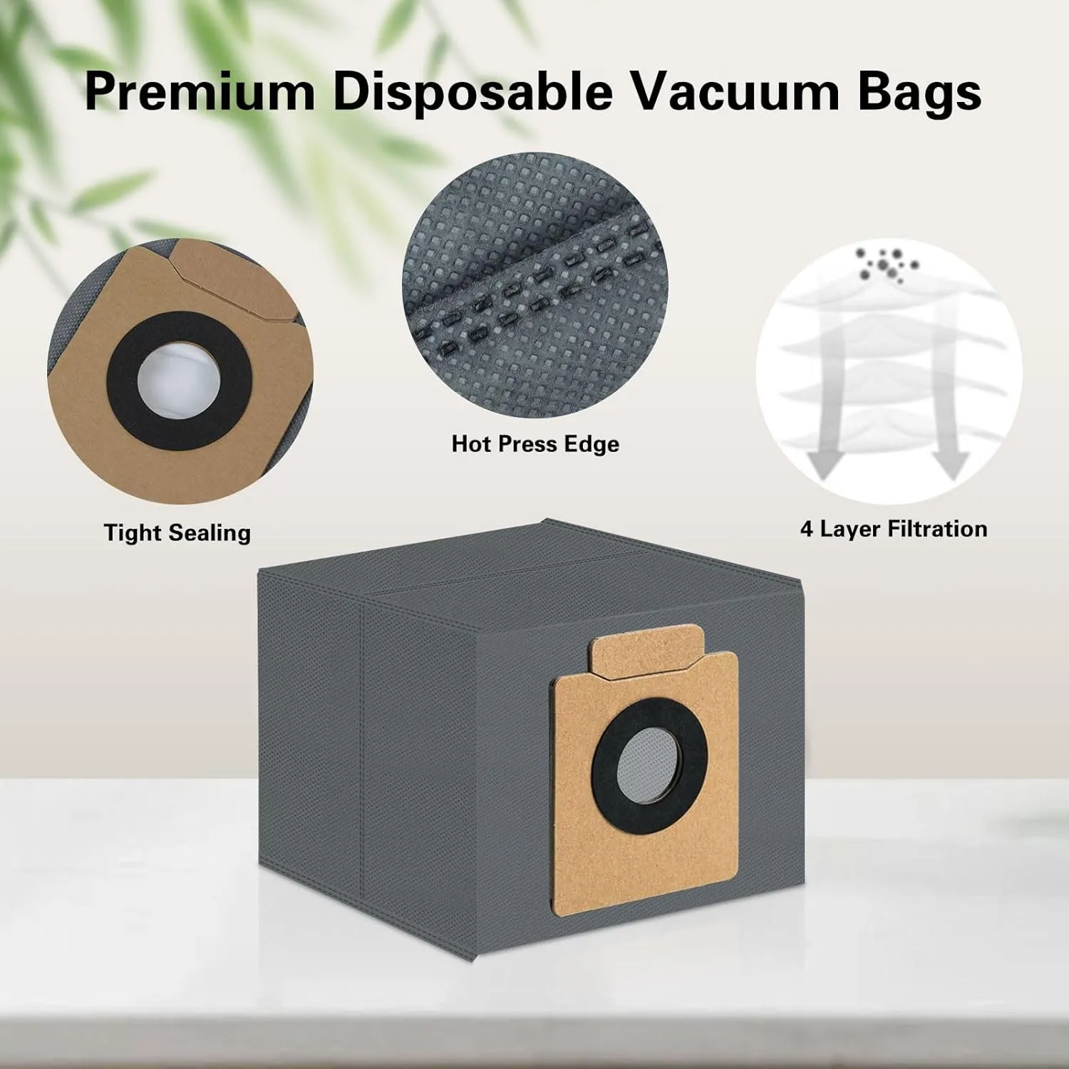 12 Pack Dust Bags Compatible with Eufy Clean X8 Pro / X10 Pro Omni Robot Vacuum Self-Empty Station, 4-Layer Replacement Disposable Bags