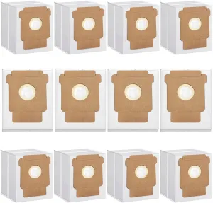 12 Pack Q0520 Vacuum Bags for iRobot Roomba Vacuum 2 Q0520 Essential Robot Vacuum Cleaner,Roomba 105 Combo,Plus 405 404 505 Combo Robot Vacuum Cleaner,Disposable Auto-Empty Dust Bin Bags