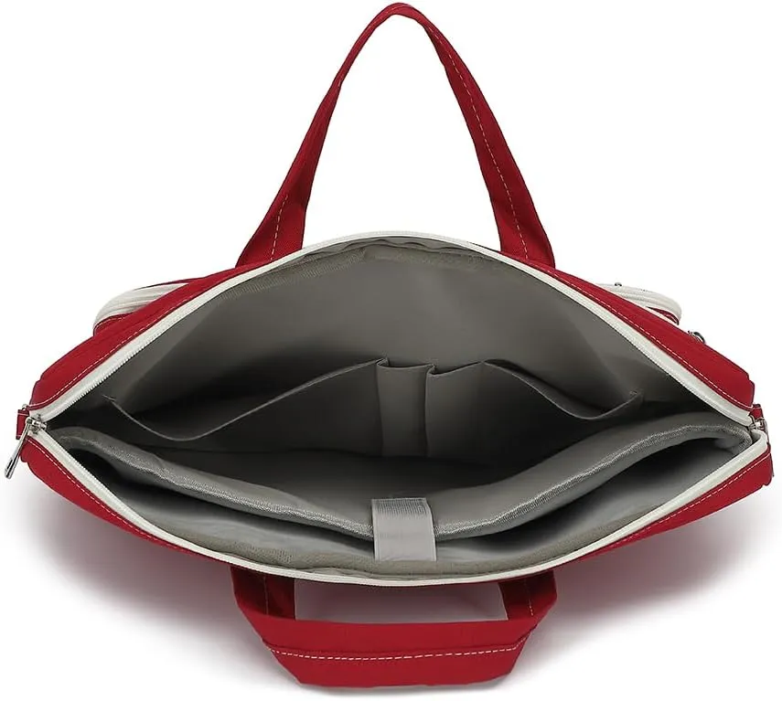 15-15.6 inch Laptop Shoulder Bag, for MacBook Pro 16, Hp Lenovo Dell 14 inch Waterproof Messenger Bag Case Sleeve (Wine red)