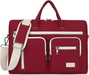 15-15.6 inch Laptop Shoulder Bag, for MacBook Pro 16, Hp Lenovo Dell 14 inch Waterproof Messenger Bag Case Sleeve (Wine red)