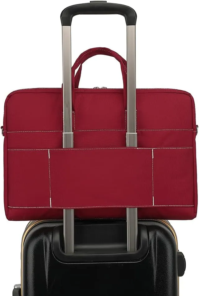 15-15.6 inch Laptop Shoulder Bag, for MacBook Pro 16, Hp Lenovo Dell 14 inch Waterproof Messenger Bag Case Sleeve (Wine red)