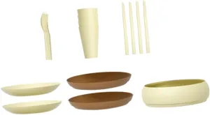 1set Outdoor Camping Tableware Portable Dining Kit Plates Cups Spoons and Chopsticks for Picnics Bbqs Hiking and Family Gatherings