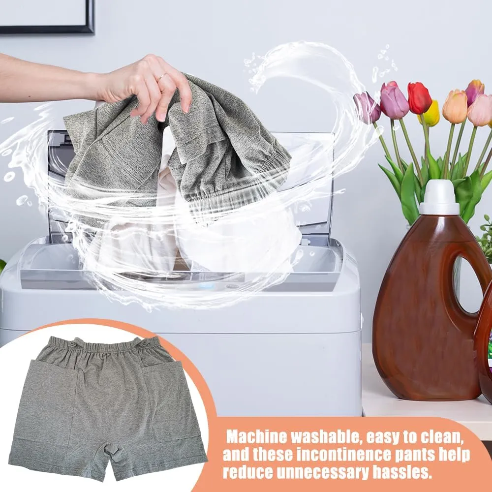 2 PCS Postoperative Care Ostomy Stoma Shorts for Nephrostomy Bag and Catheter Leg Bag, Comfortable, Machine Washable(XXL)