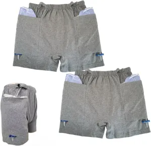 2 PCS Postoperative Care Ostomy Stoma Shorts for Nephrostomy Bag and Catheter Leg Bag, Comfortable, Machine Washable(XXL)