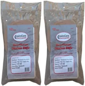 20 Backpack Allergy Vacuum Cleaner Bags Sanitaire/Eureka BV-2 62370 Koblenz #49-5803-9 (Disposable Bag), 49-5810-4 (Cloth Filter bag) Tornado – C352-2500 Power-Flite – C352-2500, Tennant 9007784, CarpetPro 06.415, CleanMax CMBP-10, 06.083 (Cloth Bag)