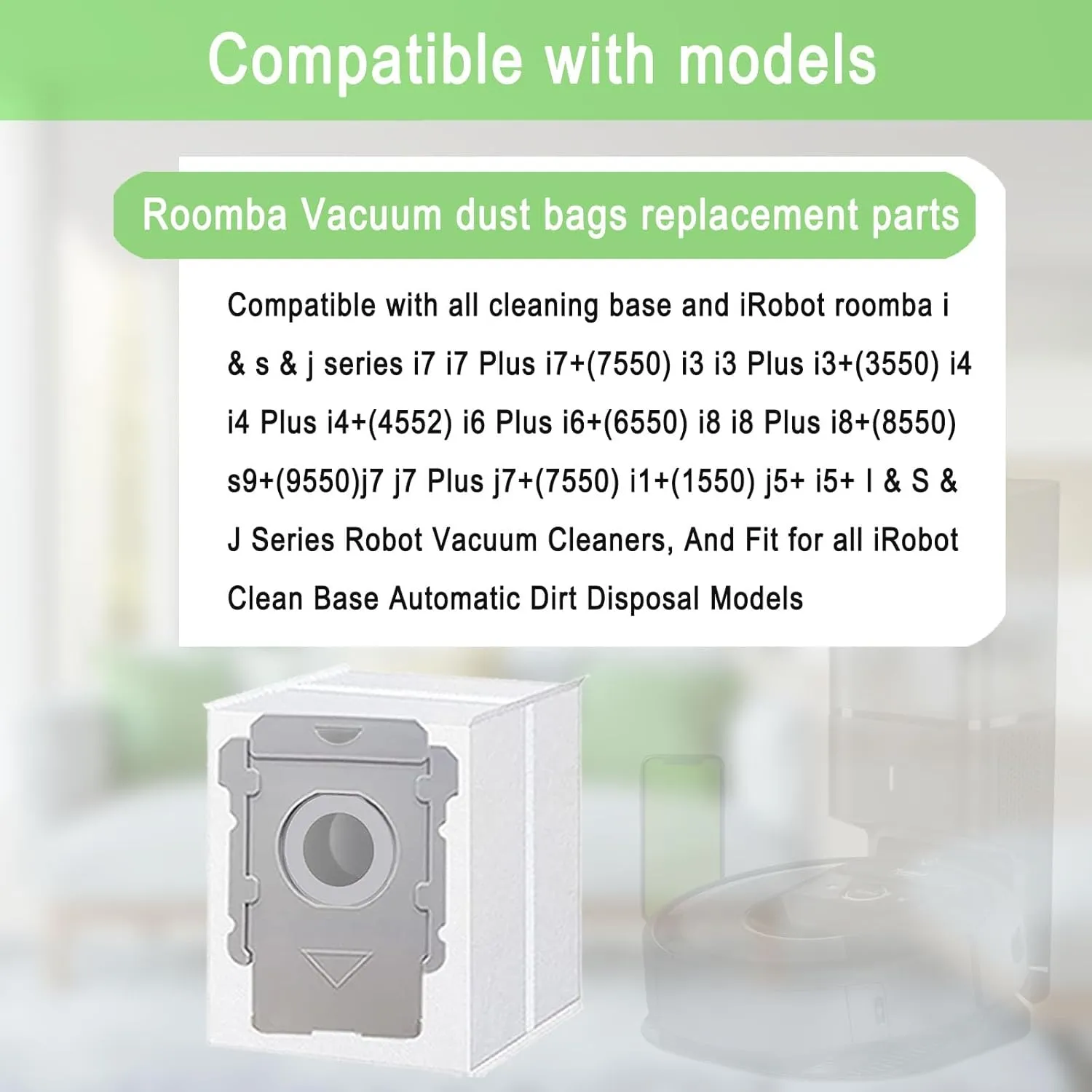 20 Pack Vacuum Bags Compatible with iRobot Roomba i7 i7  i3 i3  i8 i8  j5  i5  i4 i4  i1  i6 i6  j5  j7 j7  s9 s9 Plus Bags Automatic Dirt Disposal Bags