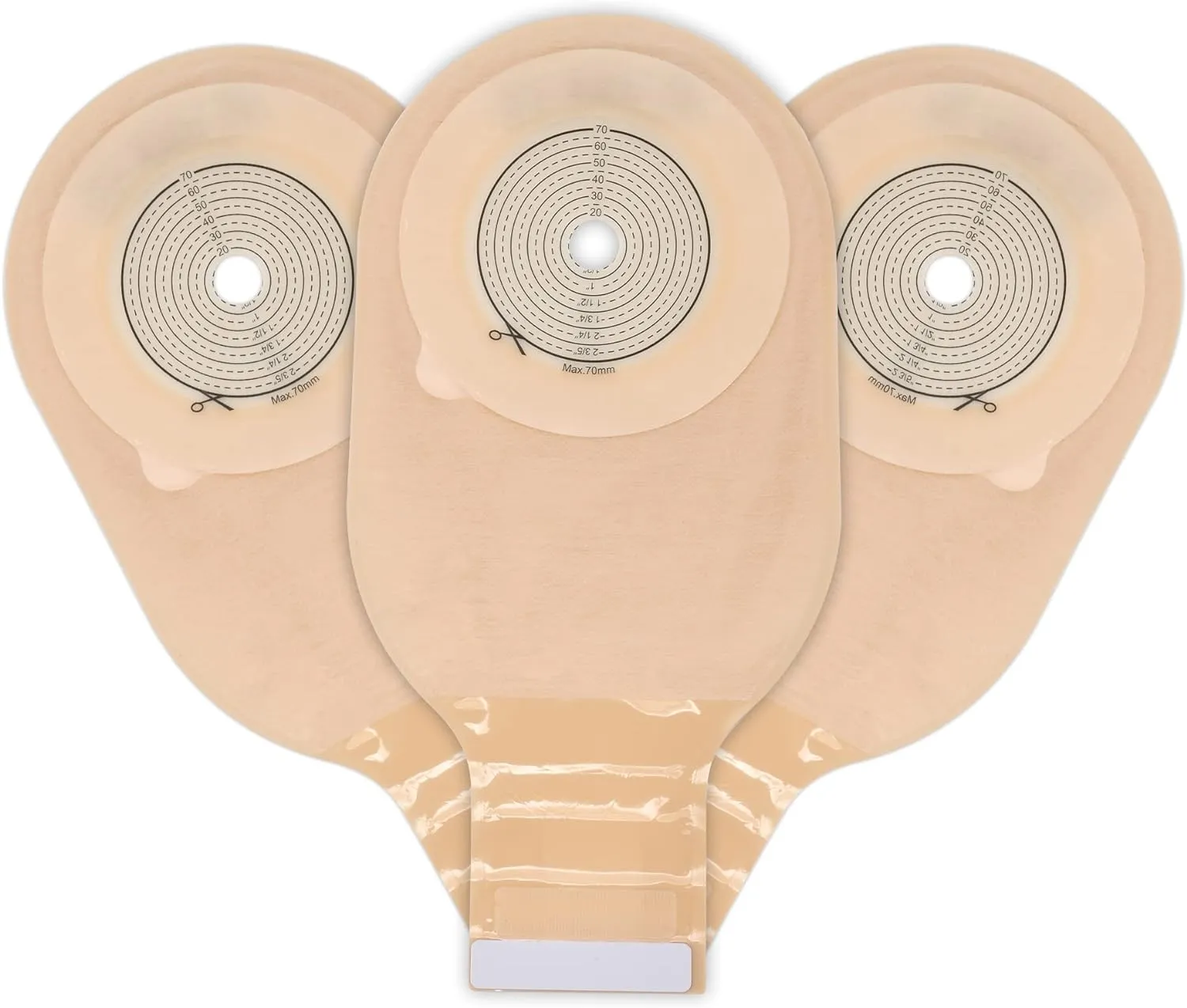 20 pcs Colostomy Bags, Rainlotus Ostomy Bag one-Piece ostomy Supplies, 20mm-70mm Cut-to-Fit Drainable Pouches with Velcro Closure for Ileostomy Stoma Care