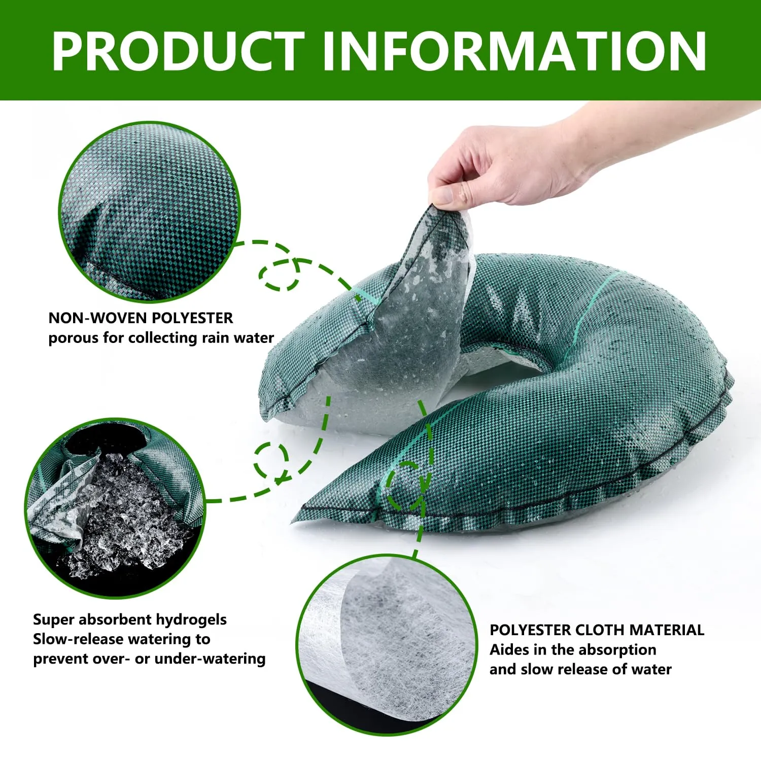 21 Inch Tree Watering Bags Slow Release - Tree Watering Ring with 5L Automatic Rainwater Collection and Tree Watering System - Tree Drip Irrigation, Slow Release for up to 30 Days (1PCS)