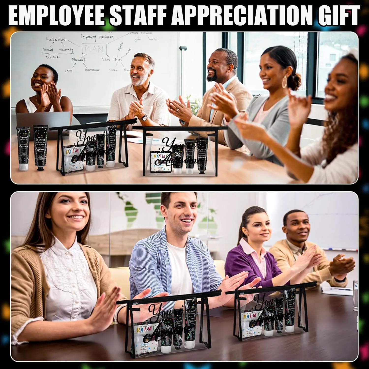 25 Pieces Employee Staff Team Appreciation Gifts Bulk Lip Balms Father's Day Thank You Gifts Hand Cream Lip Balm Body Lotion Shampoo Teacher Nurse Appreciation Favors for Women Men Coworkers