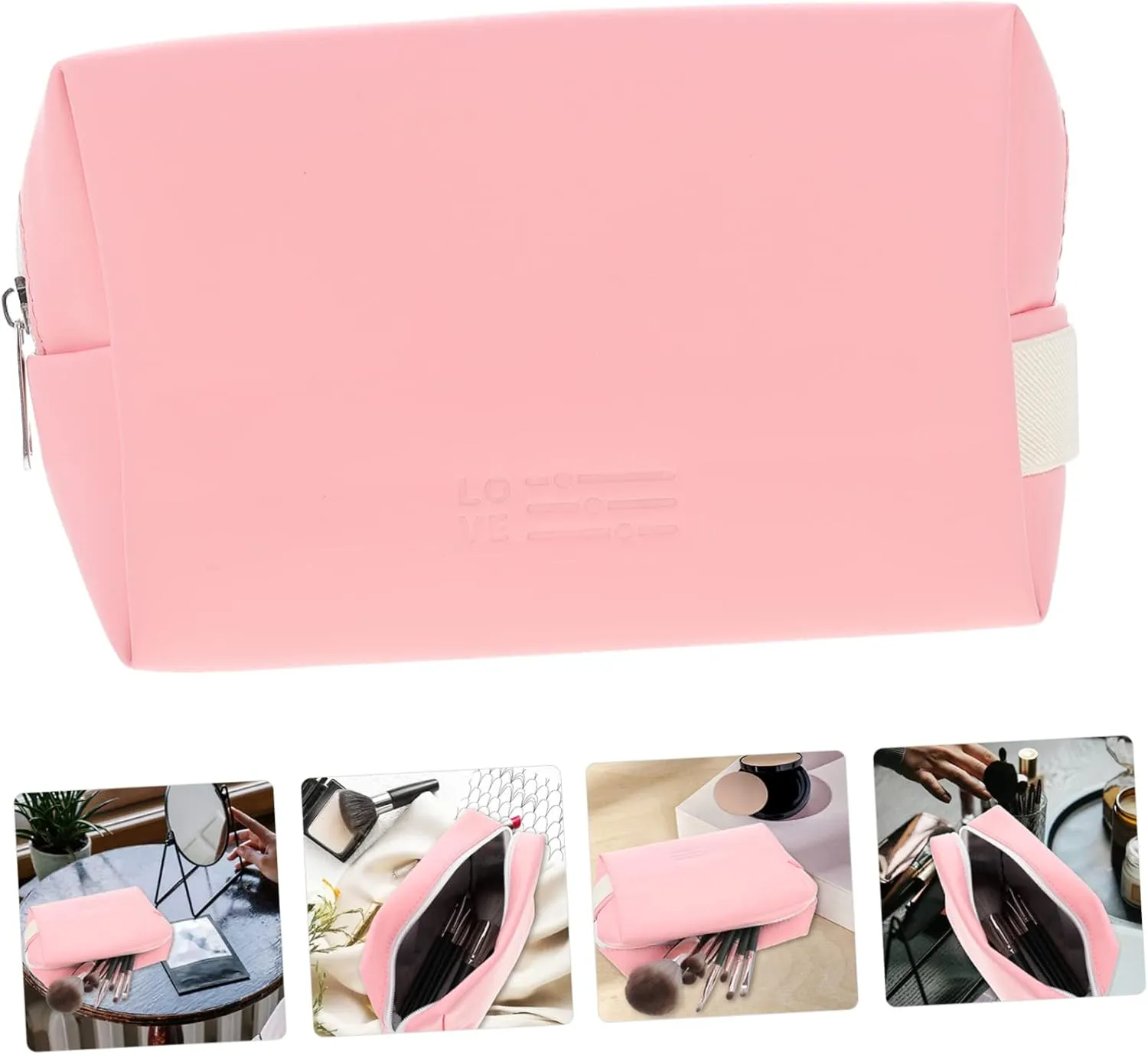 2pcs Cosmetic Bag Mini Makeup Bag for Purse Make up Bag Cosmetics Bag Travel Jewelry Bag Handheld, Pinkx3pcs, 19X6X12.5CMx3pcs