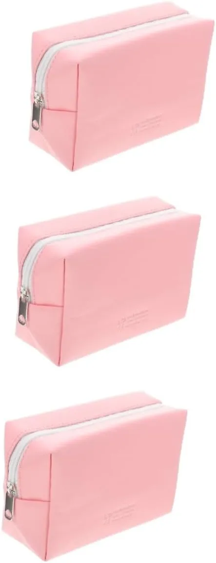2pcs Cosmetic Bag Mini Makeup Bag for Purse Make up Bag Cosmetics Bag Travel Jewelry Bag Handheld, Pinkx3pcs, 19X6X12.5CMx3pcs