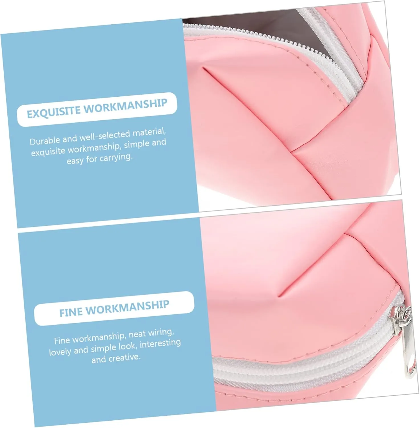2pcs Cosmetic Bag Mini Makeup Bag for Purse Make up Bag Cosmetics Bag Travel Jewelry Bag Handheld, Pinkx3pcs, 19X6X12.5CMx3pcs
