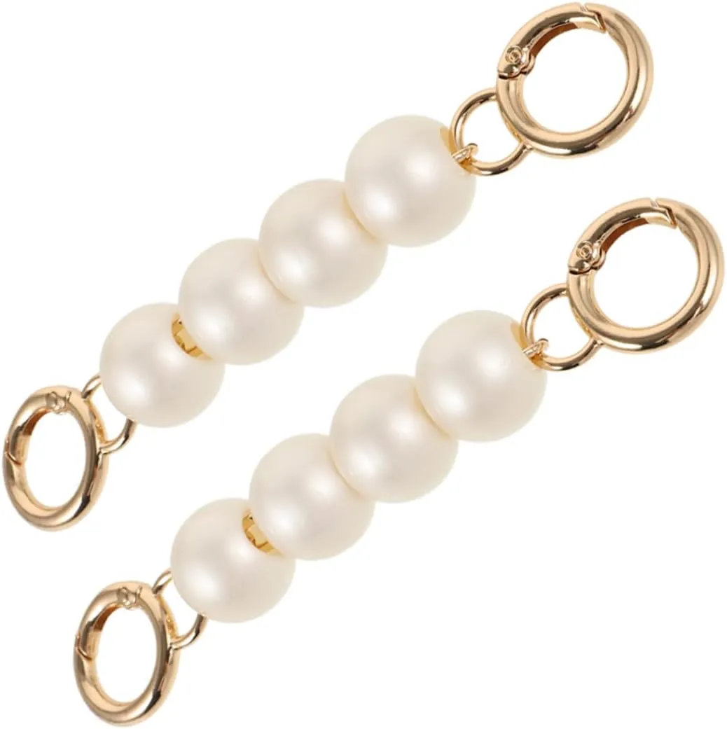 2PCS Elegant Pearl Purse Chain Extender Handbag Charms for Crossbody Bags Chic Design for Comfortable Portability and Stylish Look