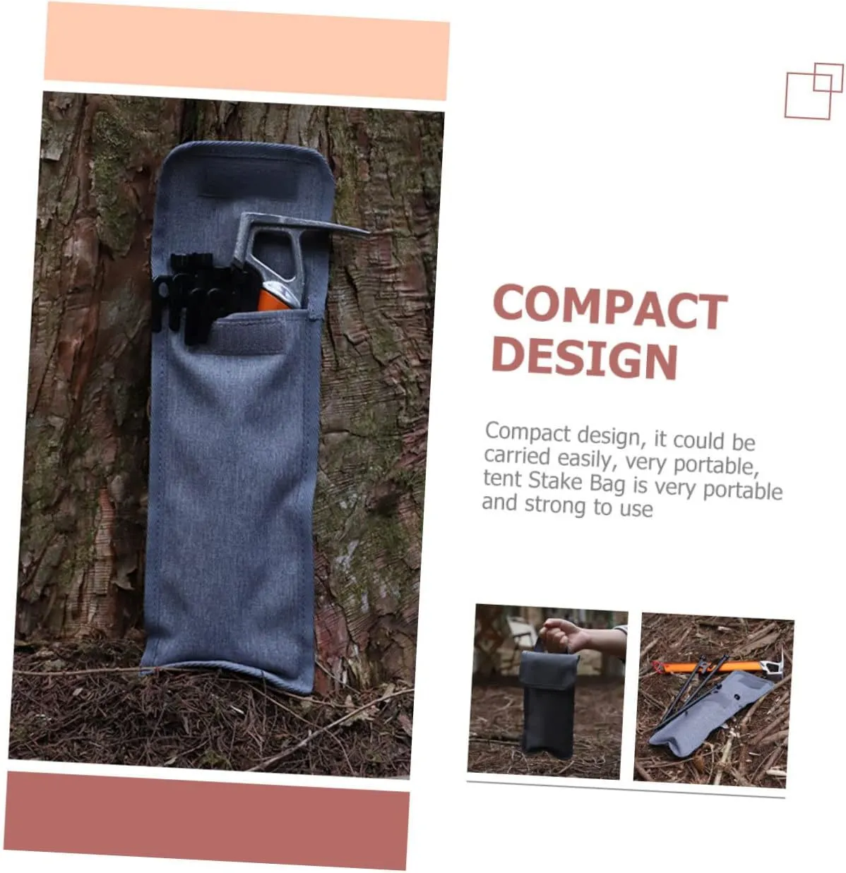 2pcs Floor Nail Storage Bag Tent Peg Pouch Camping Supply Outdoor Tent Nail Pouch Camping Pegs Pouch