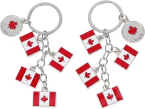 2pcs Maple Leaf Keychain Bag Purse Decorative Hanging Charms Suitable Maple Leaf Pendant Canada National Day Party Favors