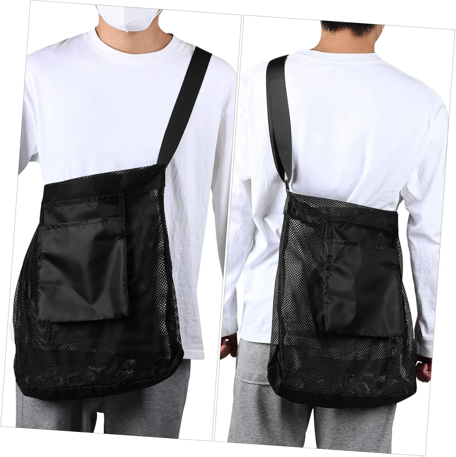 2sets Mushroom Foraging Bag Large Shoulder Bag for Mushroom Matching Foraging Tote Practical Collection Pouch 2pcs*2