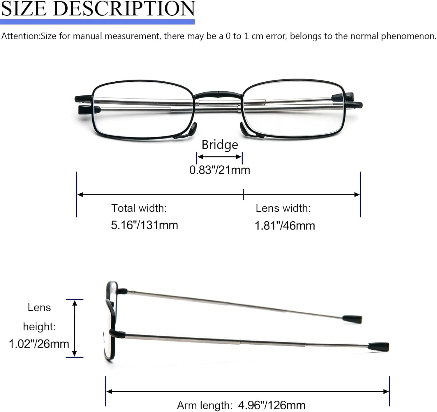 3 Pack Folding Reading Glasses with Keychain Compact Bags Women Men Blue Light Blocking Spring Hinge Portable Pocket Readers,Black Blue and Red 0.0
