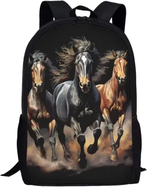 3D Horse Animal Bookbag for Boys,Portable Children School Backpack 17 Inch Lightweight Large Capacity Kids Schoolbag Preschool，Middle Students，College Students Casual Daypack Teens Travel Bags