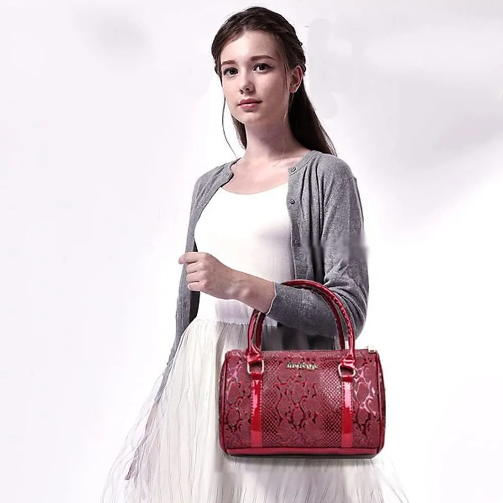5 Pcs Handbags for Women Patent Leather Tote Bags Set Shoulder Crossbody Bag Satchel Purses Boston Bag Wallet Clutch