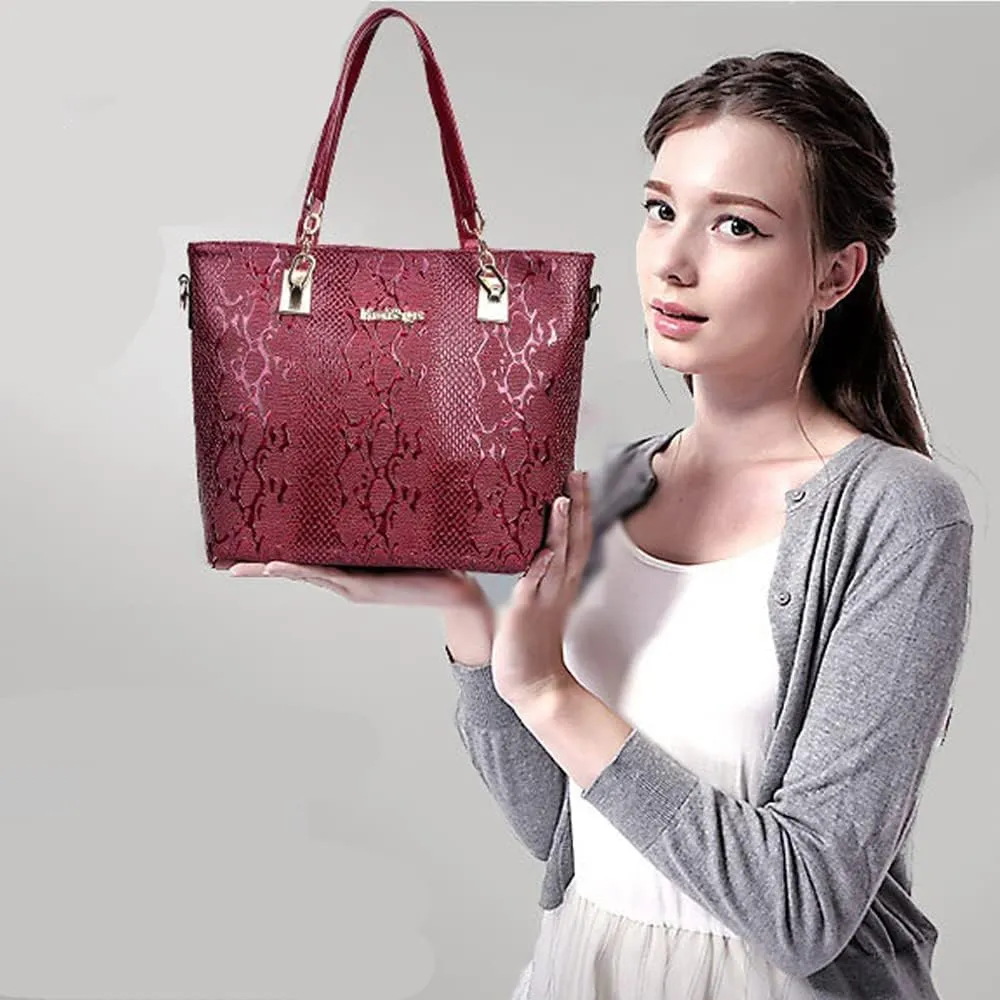 5 Pcs Handbags for Women Patent Leather Tote Bags Set Shoulder Crossbody Bag Satchel Purses Boston Bag Wallet Clutch