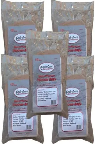 50 Backpack Allergy Vacuum Cleaner Bags Sanitaire/Eureka BV-2 62370 Koblenz #49-5803-9 (Disposable Bag), 49-5810-4 (Cloth Filter bag) Tornado C352-2500 Power-Flite C352-2500, Tennant 9007784