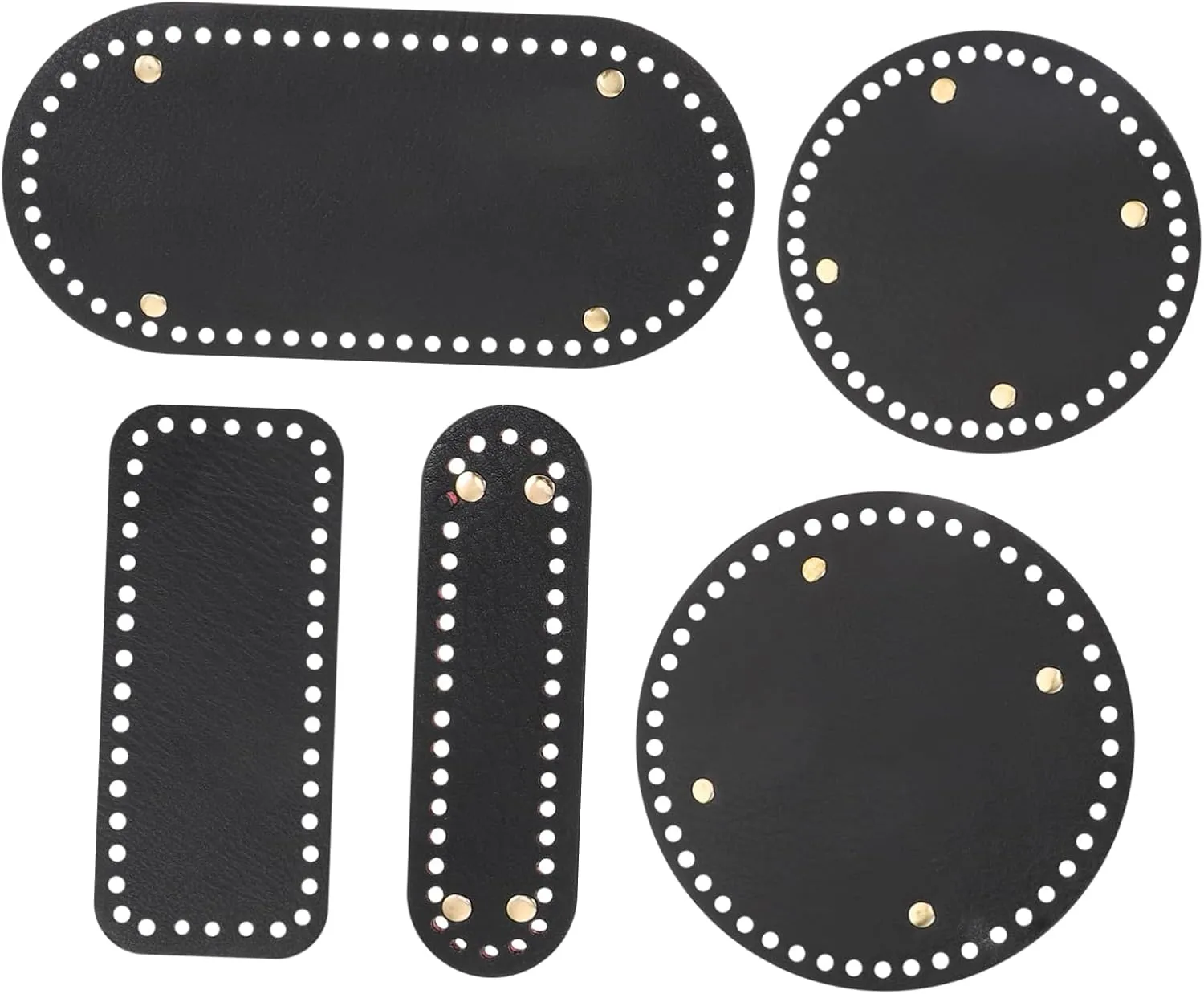 5Pcs PU Bag Bottom Pads Various Shapes for DIY Handbag Projects Durable Cushion Base for Crafting present for Family Friends