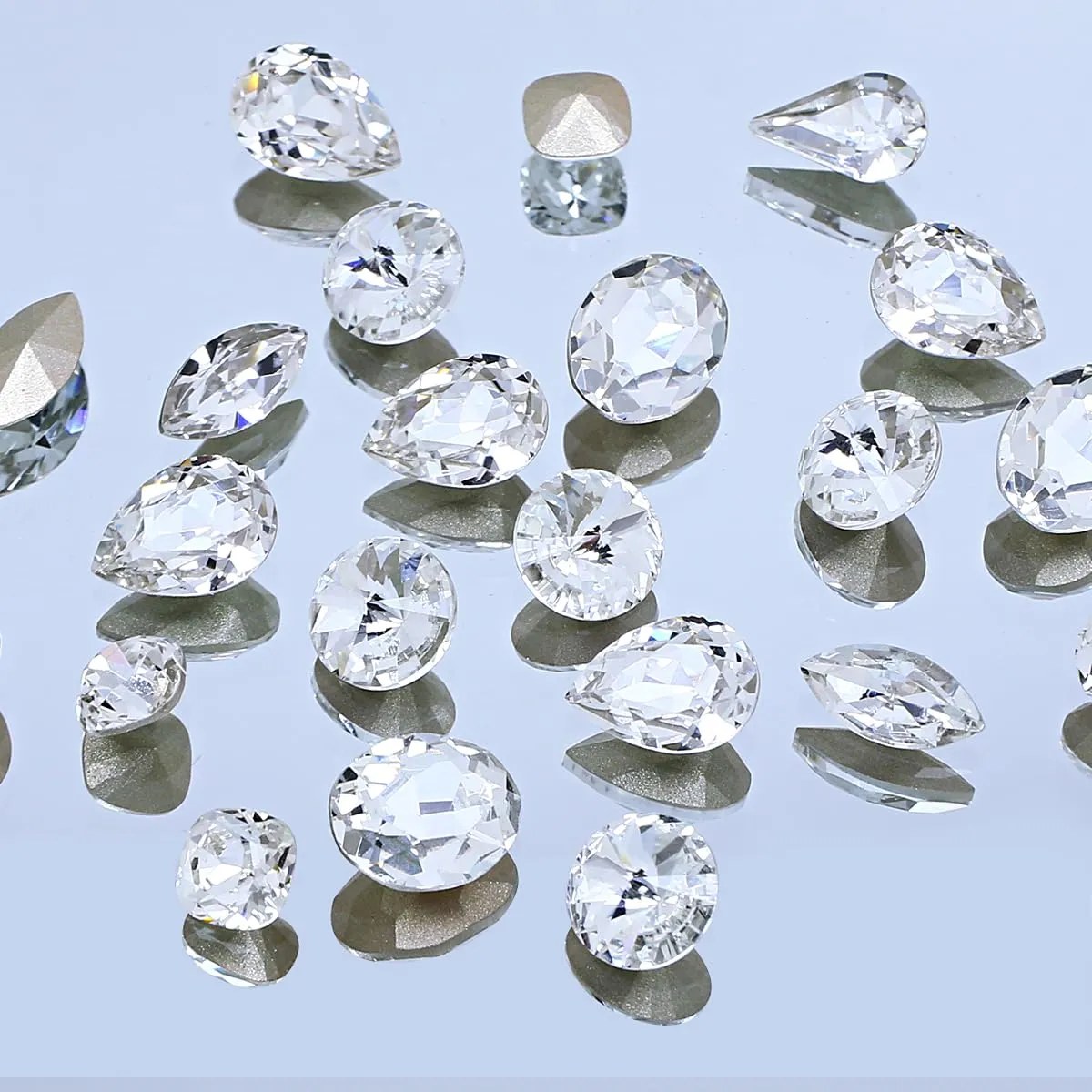 72pcs Mix Shape Crystal Nail Art Rhinestone Gems Point Back Fancy Stone Sew On Rhinestone Loose Crystal Sewing for Clothing Wedding Dress Nail Art Shoes Bags DIY Crafts