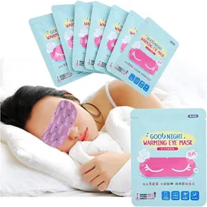 7pcs Heating Steam Eye Mask, Hot Compress Steam Eye Mask Dark Circle Removal Fatigue Relief Sleep Eye Patch (Chamomile)