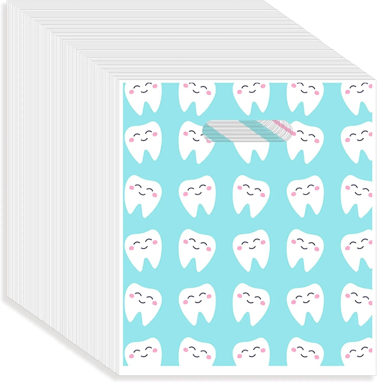 800Pcs Dental Bags, Tooth Patient Care Dental Bags, 9 x 8 Inches dental goodie bags, for Dental Clinics, Schools and Patient use (Style 8)