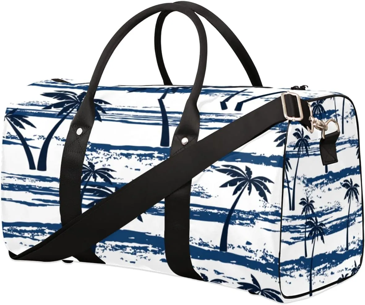 Abstract Coconut Tree Duffel Bag Sport Gym Duffle Bag Travel Bag Waterproof Weekender Overnight Tote Bag Foldable Carry on Bag Training Shoulder Bag for Women Men