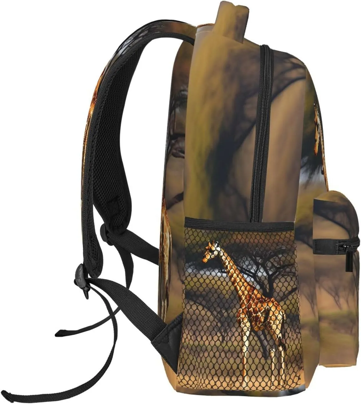 Africa Giraffe Majestic Tree Print Laptop Backpack Stylish Bookbag College Daypack Travel Business Work Bag For Men Women