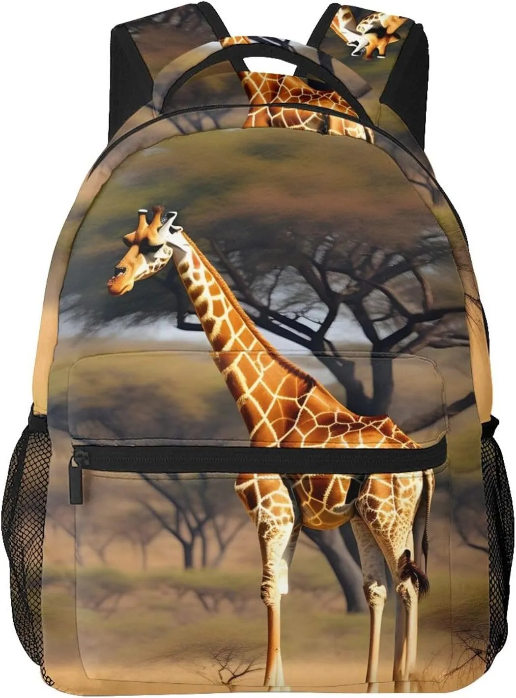 Africa Giraffe Majestic Tree Print Laptop Backpack Stylish Bookbag College Daypack Travel Business Work Bag For Men Women