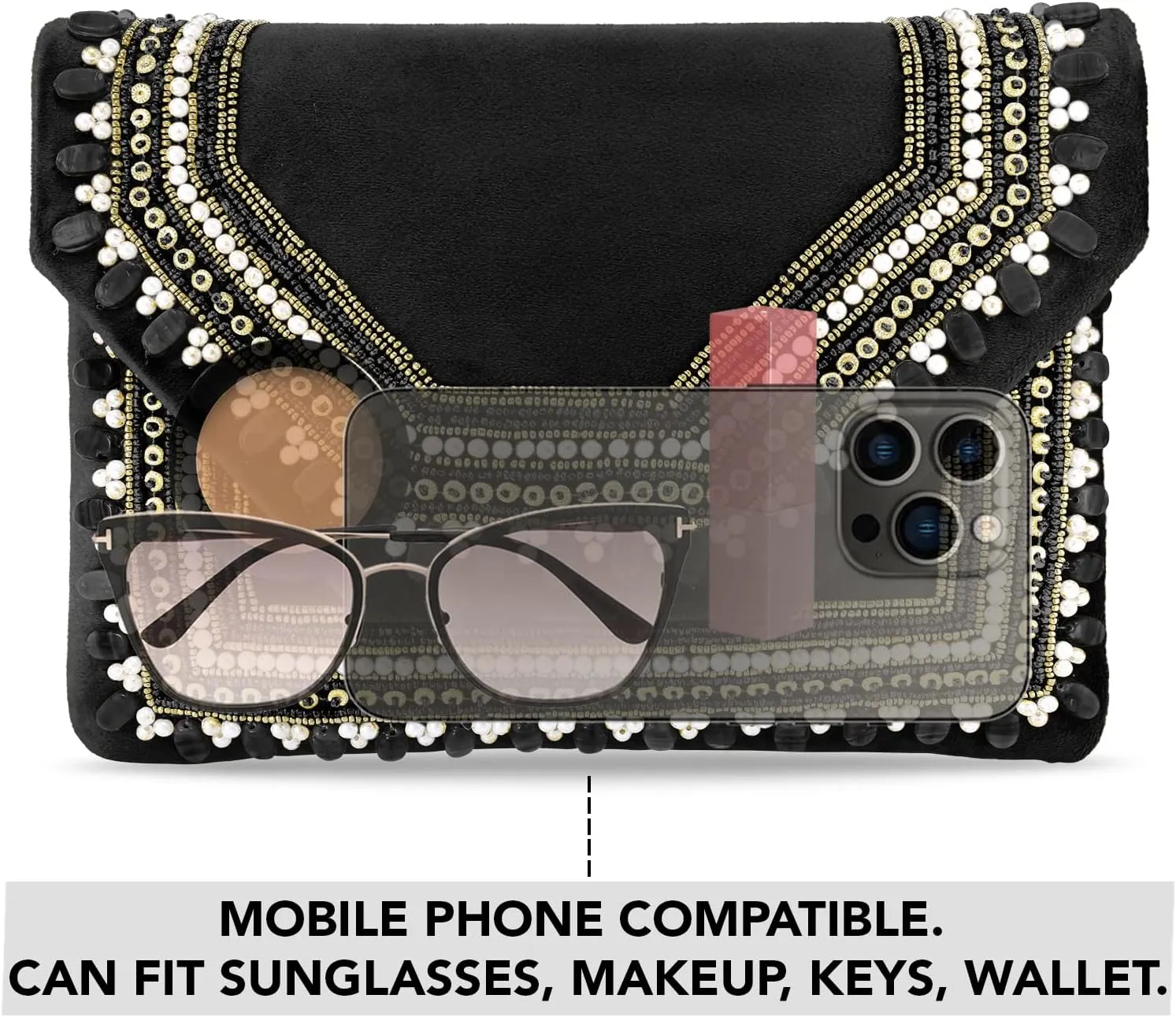 Aheli Clutch Women's Purse Bridal Bag for Casual Detachable Strap Evening Sling Bag Gift for Women