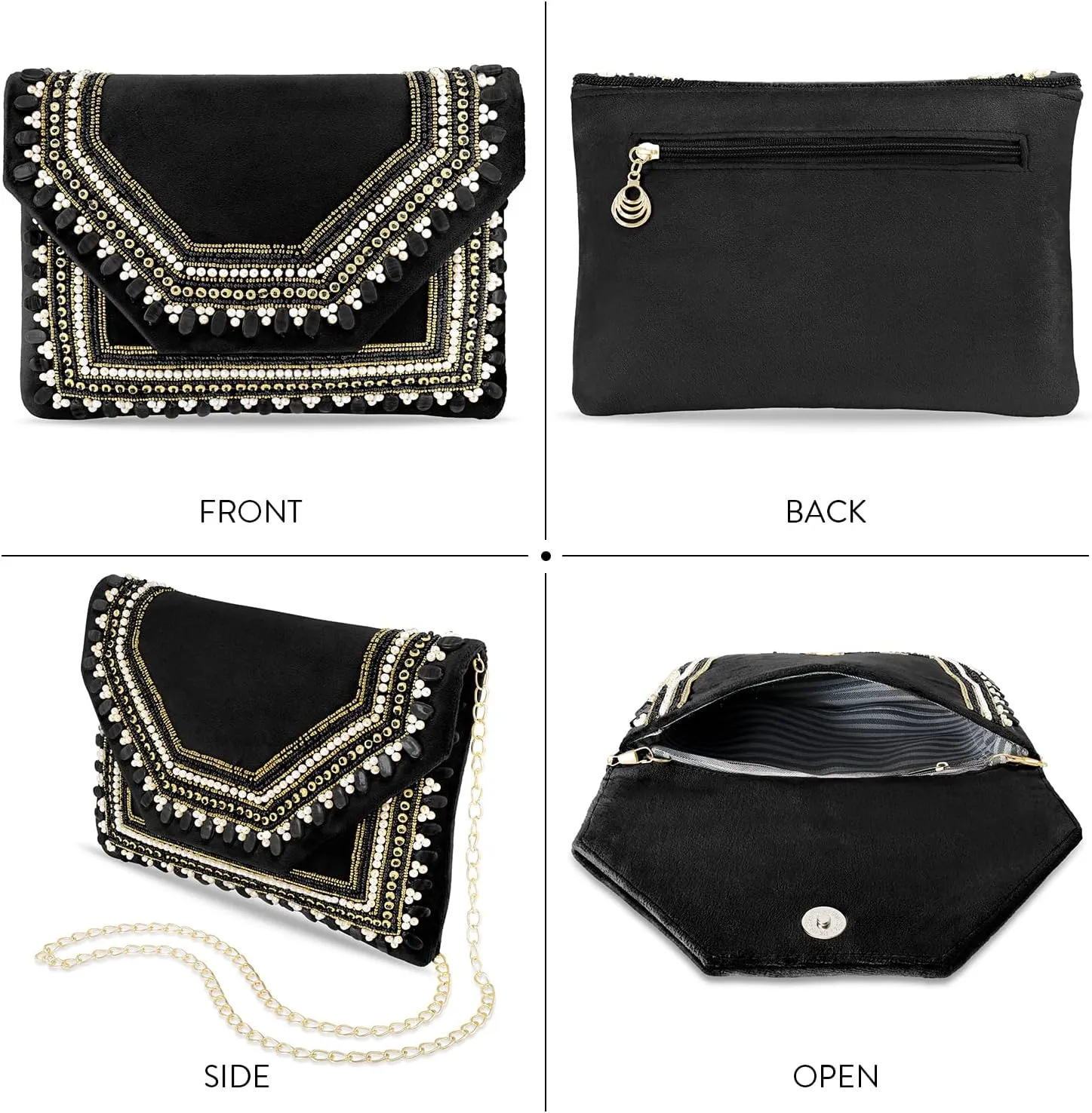 Aheli Clutch Women's Purse Bridal Bag for Casual Detachable Strap Evening Sling Bag Gift for Women