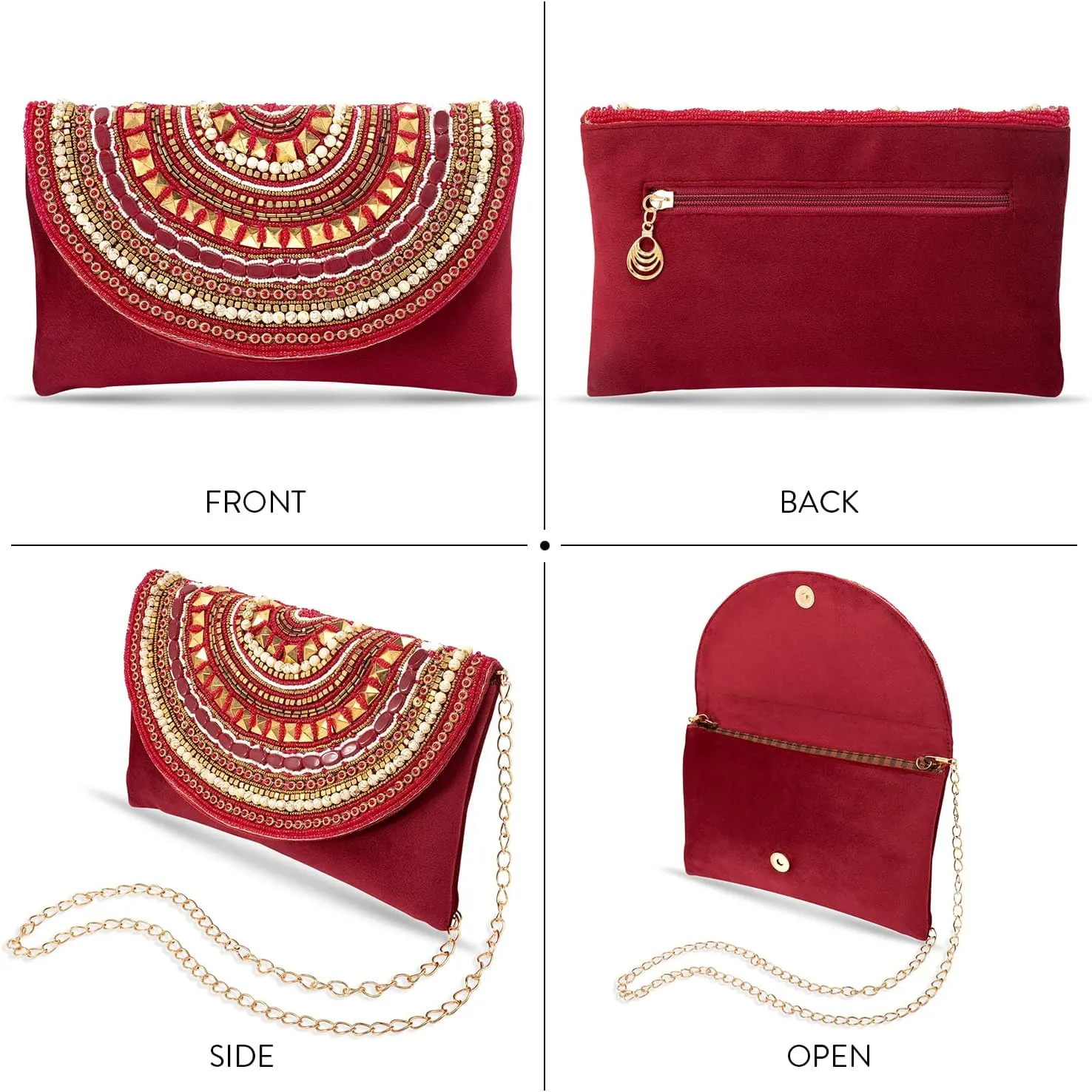 Aheli Indian Clutch Purses Gift for Women Wedding Handmade Evening Bridal Handbags Party