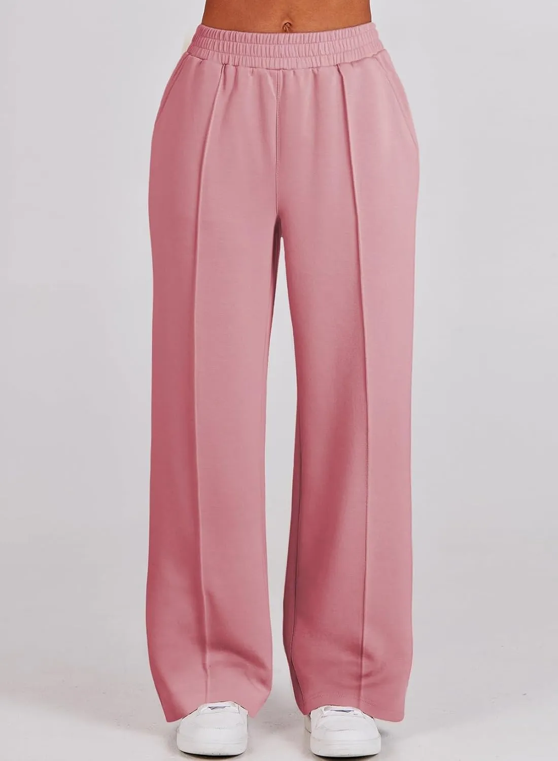 Aleumdr Two Piece Outfits Half Zip Sweatshirt Sweatsuit Lounge Sets for Women Matching Set Wide Leg Sweatpant Tracksuit