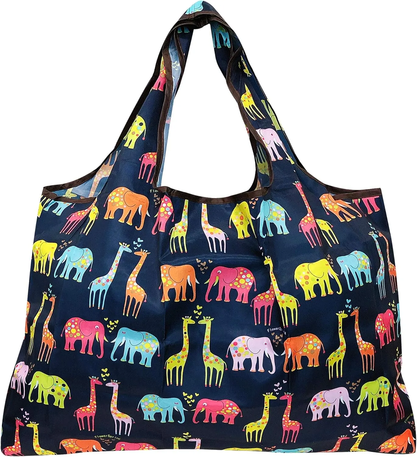 alldyrew Large Foldable Tote Nylon Reusable Grocery Bag, 3 Pack