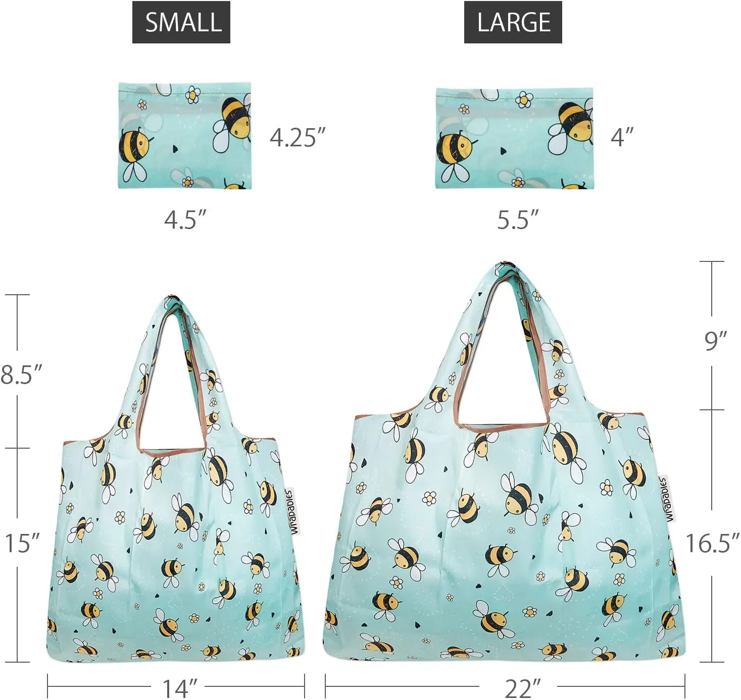 allydrew Large Foldable Tote Nylon Reusable Grocery Bag