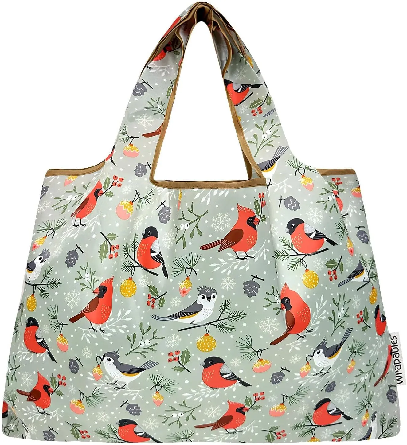 allydrew Large Foldable Tote Nylon Reusable Grocery Bags, 6 Pack