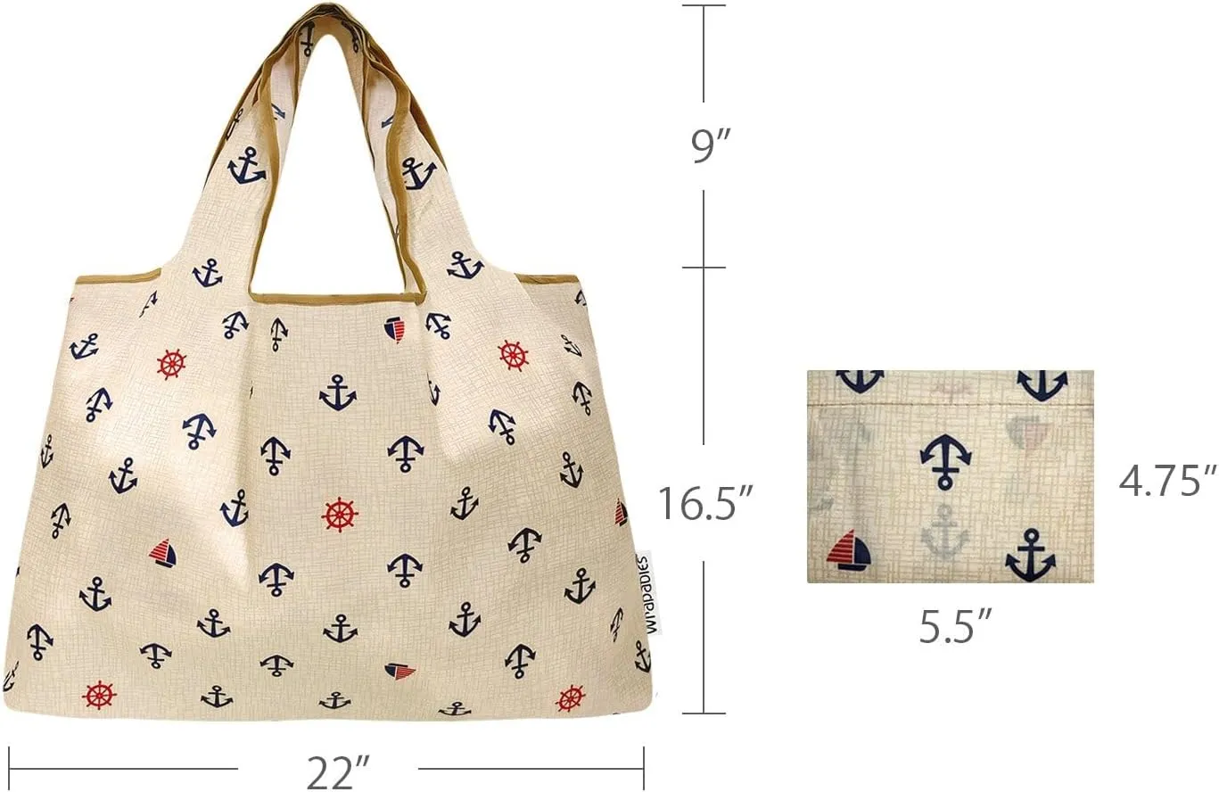 allydrew Large Foldable Tote Nylon Reusable Grocery Bags