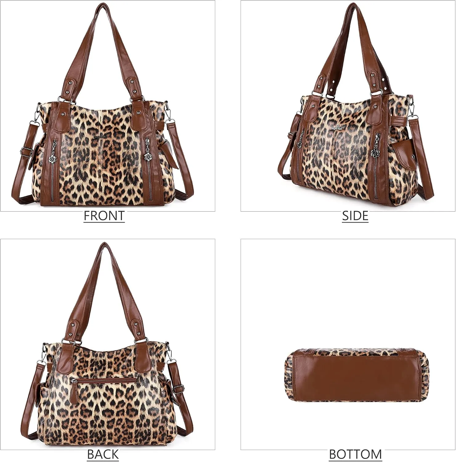 Angel Kiss Handbags for Womens Top-Handle Hobo Purse Roomy Casual Shoulder Bags PU Tote Satchel Purse for Women
