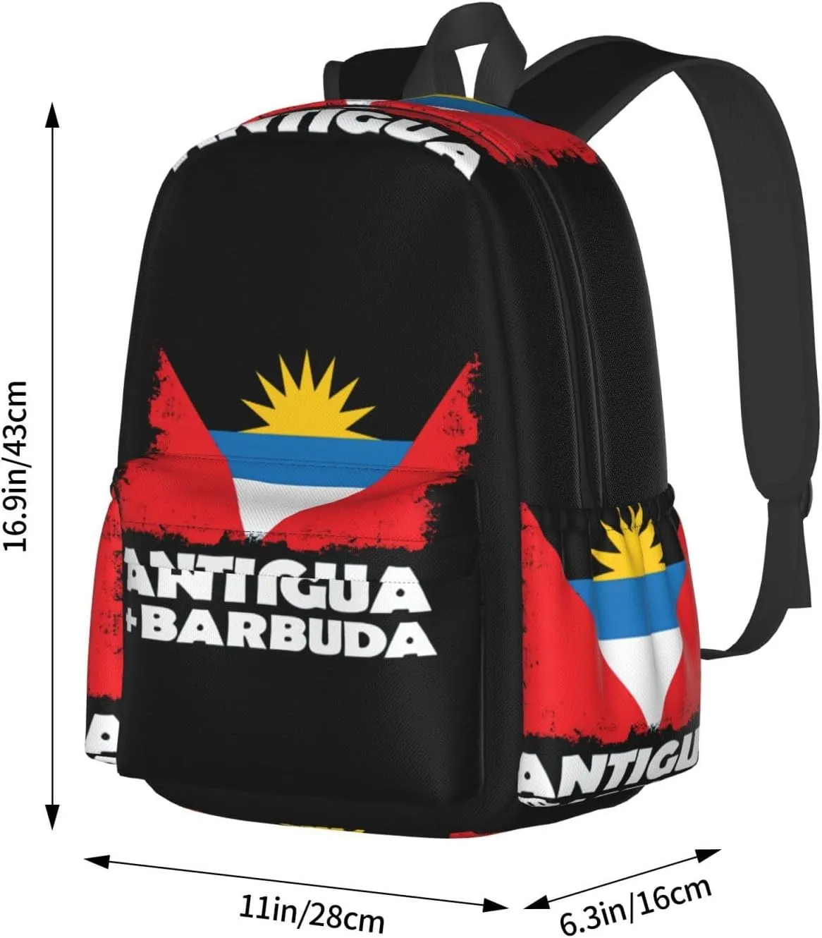 Antigua Barbuda Flag Backpack Large Capacity Backpack Lightweight Double Shoulder Bag For Women Men Travel