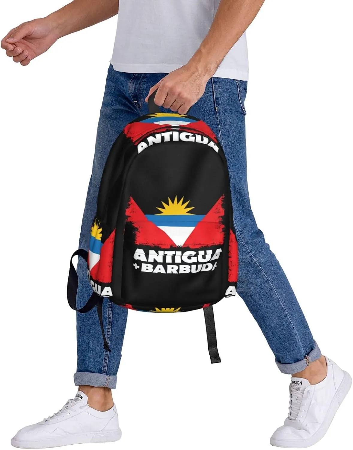 Antigua Barbuda Flag Backpack Large Capacity Backpack Lightweight Double Shoulder Bag For Women Men Travel