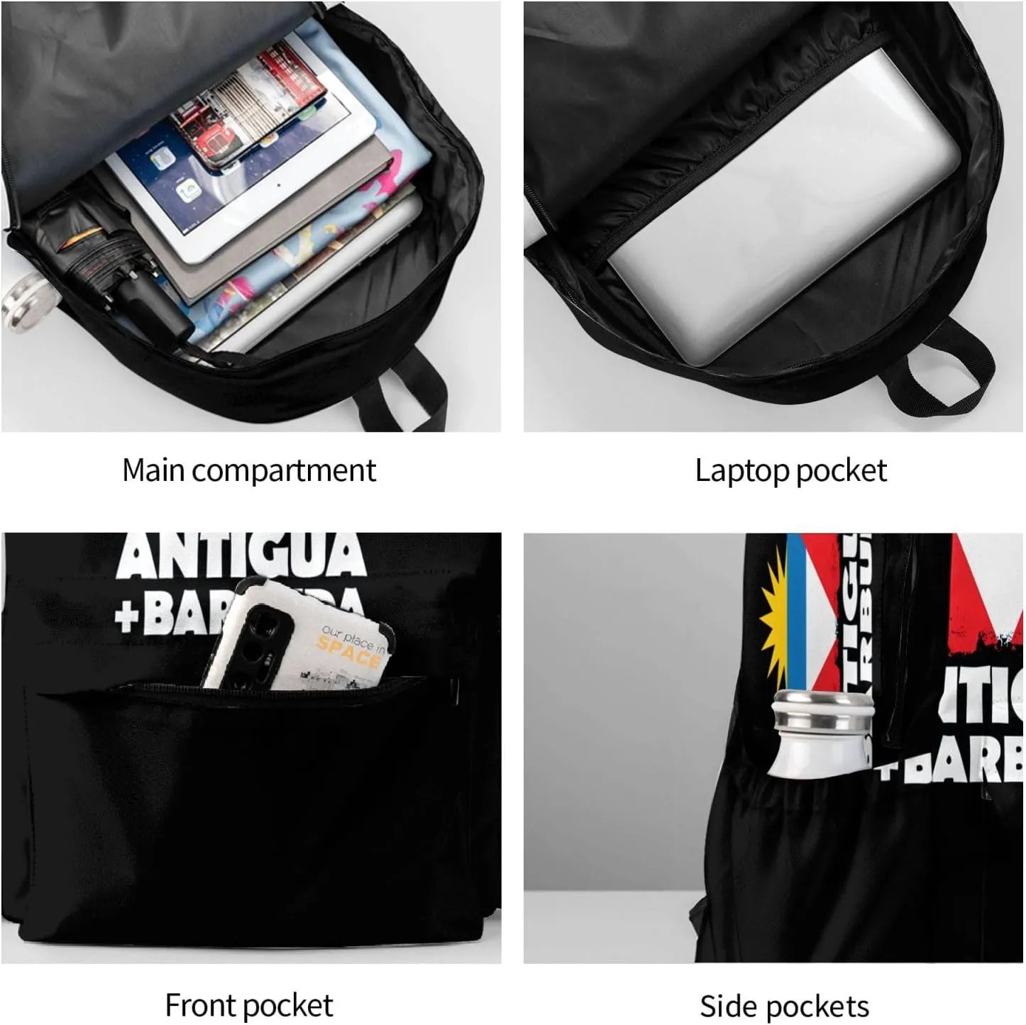 Antigua Barbuda Flag Backpack Large Capacity Backpack Lightweight Double Shoulder Bag For Women Men Travel