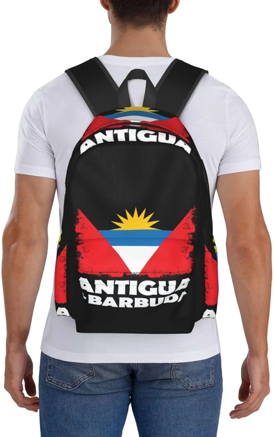 Antigua Barbuda Flag Backpack Large Capacity Backpack Lightweight Double Shoulder Bag For Women Men Travel