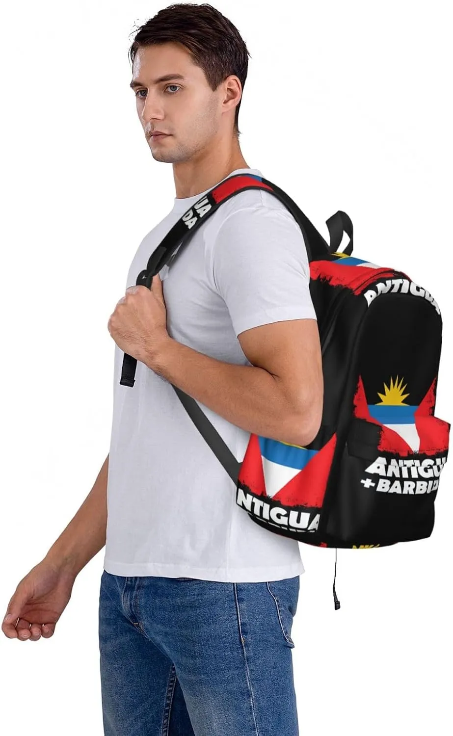 Antigua Barbuda Flag Backpack Large Capacity Backpack Lightweight Double Shoulder Bag For Women Men Travel