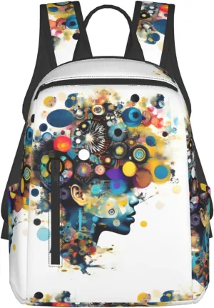 Artificial Intelligence Brain print Lightweight Laptop Backpack Travel Daypack Bookbag for Women Men for Travel Work