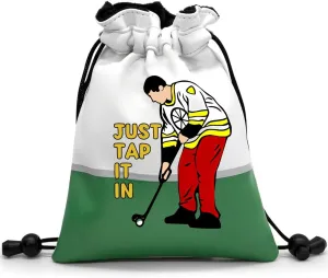 Artpreti Funny Golf Valuables Pouch,Golf Pouch Bag with Drawstrings Golf Tee Bag Pouch Leather Golf Tee Pouch Golf Ball Bag for Men Women - Just Tap It in